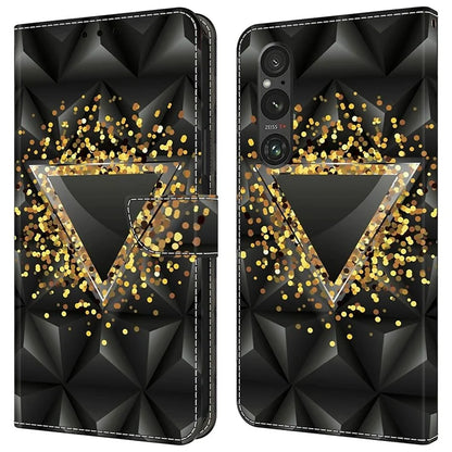 For Sony Xperia 1 V Case Pattern Printing PU Leather Wallet Phone Cover