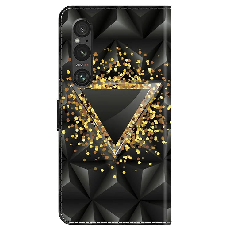 For Sony Xperia 1 V Case Pattern Printing PU Leather Wallet Phone Cover