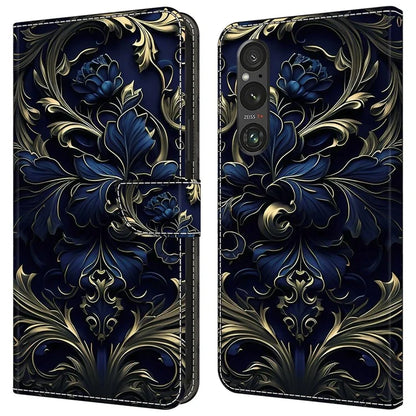 For Sony Xperia 1 V Case Pattern Printing PU Leather Wallet Phone Cover