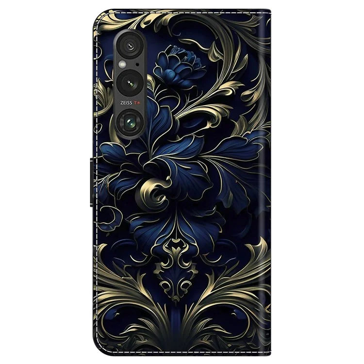 For Sony Xperia 1 V Case Pattern Printing PU Leather Wallet Phone Cover