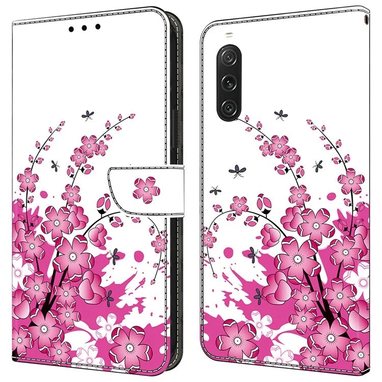 For Sony Xperia 10 V Wallet Phone Case Pattern Printing PU Leather Flip Cover