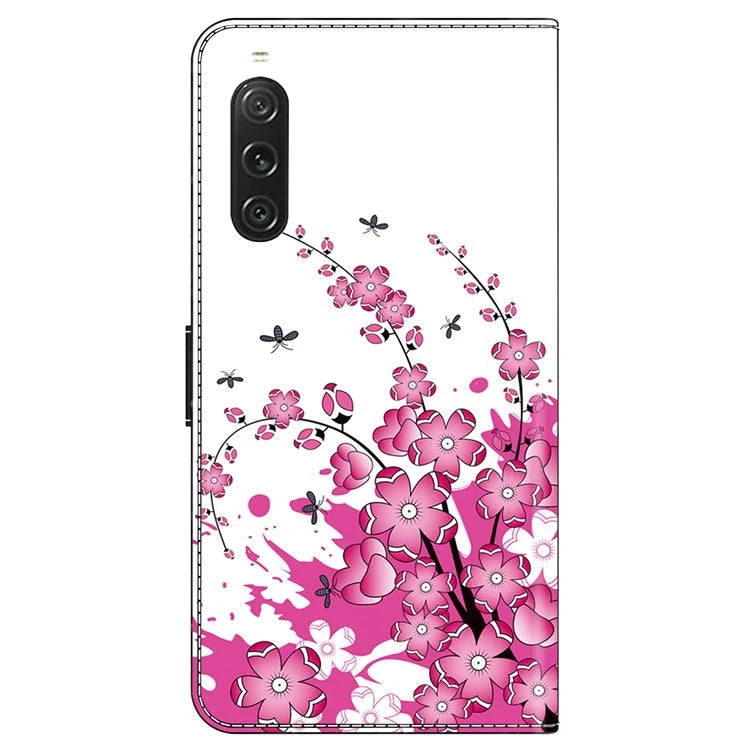 For Sony Xperia 10 V Wallet Phone Case Pattern Printing PU Leather Flip Cover