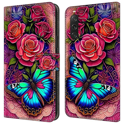 For Sony Xperia 10 V Wallet Phone Case Pattern Printing PU Leather Flip Cover