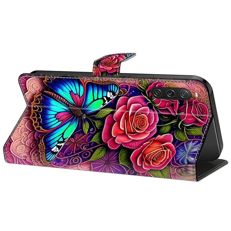 For Sony Xperia 10 V Wallet Phone Case Pattern Printing PU Leather Flip Cover
