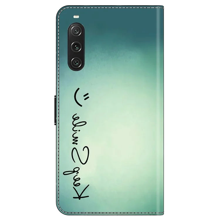 For Sony Xperia 10 V Wallet Phone Case Pattern Printing PU Leather Flip Cover