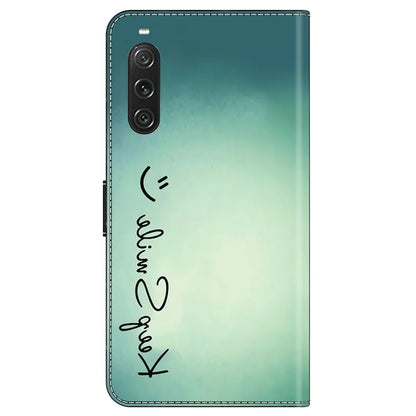 For Sony Xperia 10 V Wallet Phone Case Pattern Printing PU Leather Flip Cover
