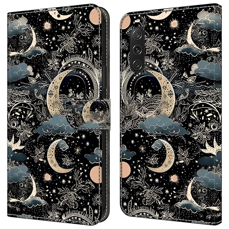 For Sony Xperia 10 V Wallet Phone Case Pattern Printing PU Leather Flip Cover