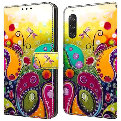 For Sony Xperia 10 V Wallet Phone Case Pattern Printing PU Leather Flip Cover
