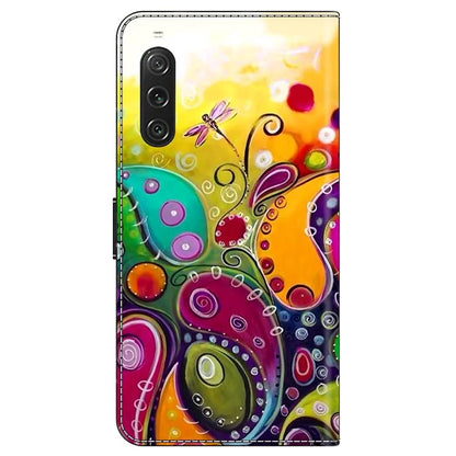 For Sony Xperia 10 V Wallet Phone Case Pattern Printing PU Leather Flip Cover