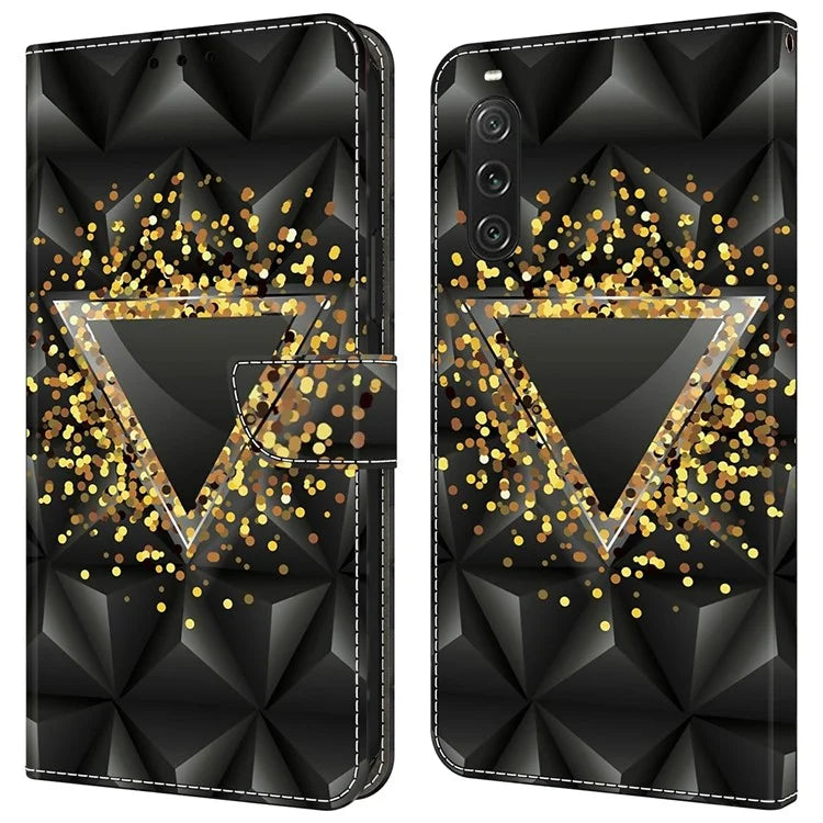 For Sony Xperia 10 V Wallet Phone Case Pattern Printing PU Leather Flip Cover