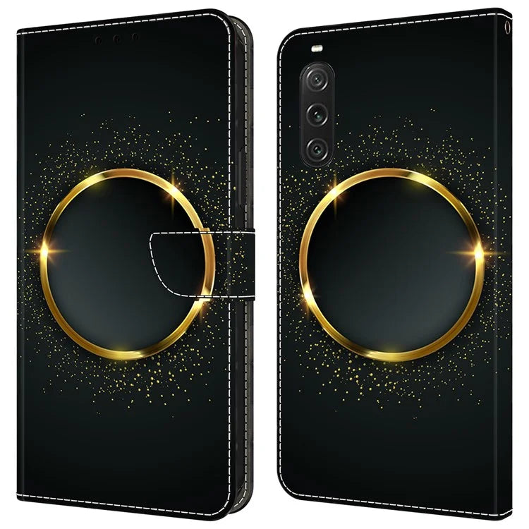 For Sony Xperia 10 V Wallet Phone Case Pattern Printing PU Leather Flip Cover