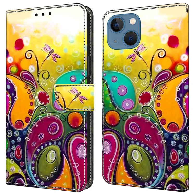 For iPhone 15 Shockproof Case Leather Flip Folio Phone Cover with Wallet