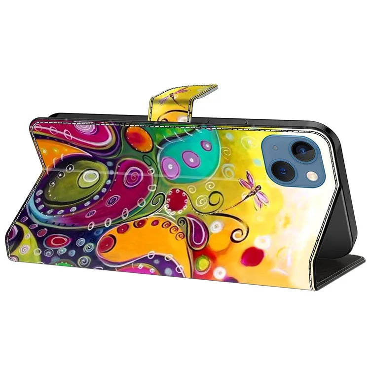 For iPhone 15 Shockproof Case Leather Flip Folio Phone Cover with Wallet