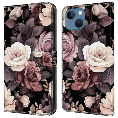 For iPhone 15 Shockproof Case Leather Flip Folio Phone Cover with Wallet