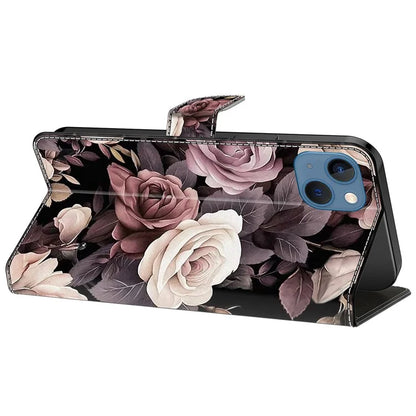 For iPhone 15 Shockproof Case Leather Flip Folio Phone Cover with Wallet