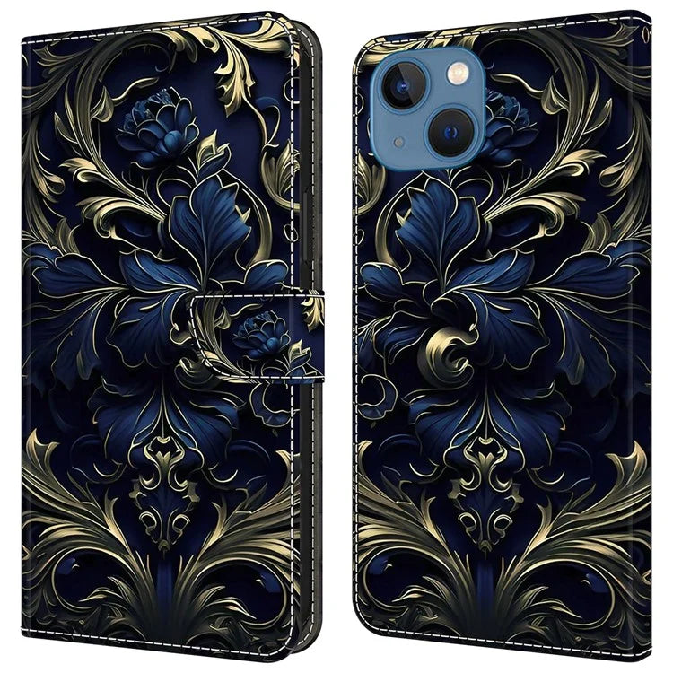 For iPhone 15 Shockproof Case Leather Flip Folio Phone Cover with Wallet