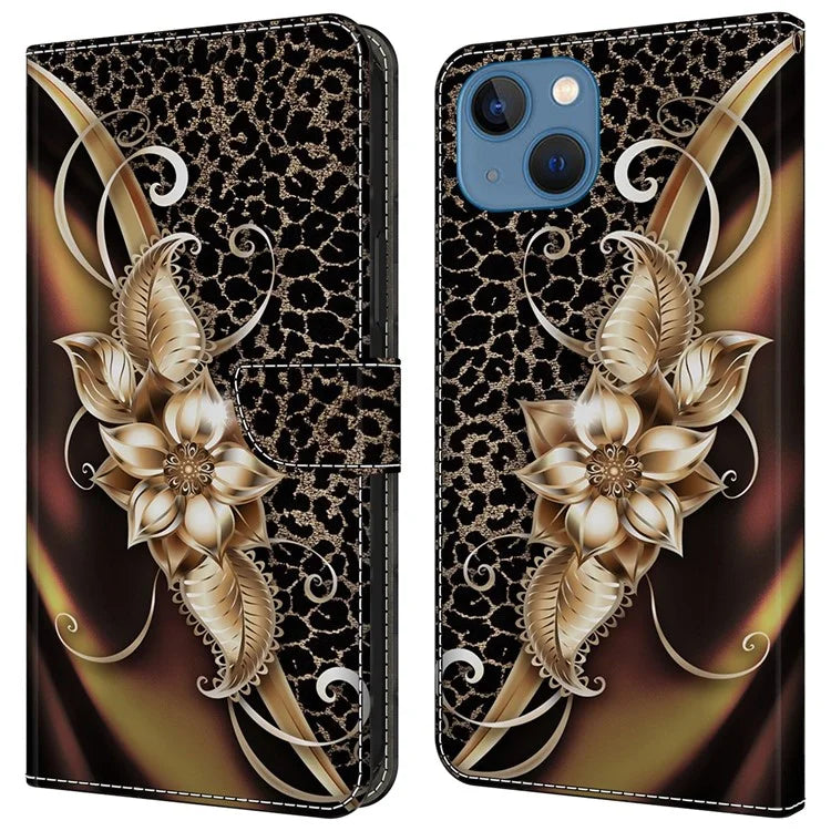 For iPhone 15 Shockproof Case Leather Flip Folio Phone Cover with Wallet