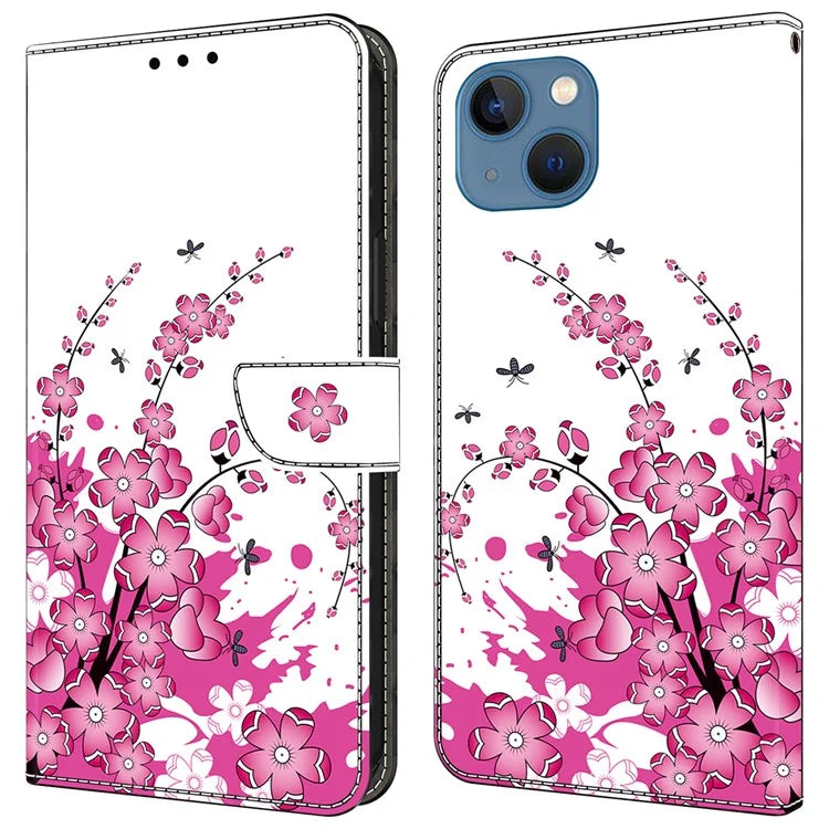 For iPhone 15 Shockproof Case Leather Flip Folio Phone Cover with Wallet