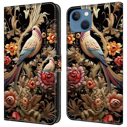 For iPhone 15 Shockproof Case Leather Flip Folio Phone Cover with Wallet