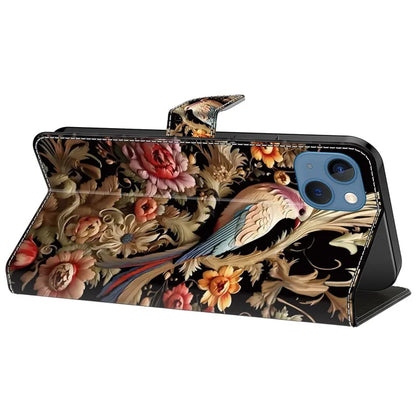 For iPhone 15 Shockproof Case Leather Flip Folio Phone Cover with Wallet
