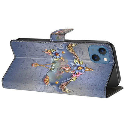 For iPhone 15 Shockproof Case Leather Flip Folio Phone Cover with Wallet