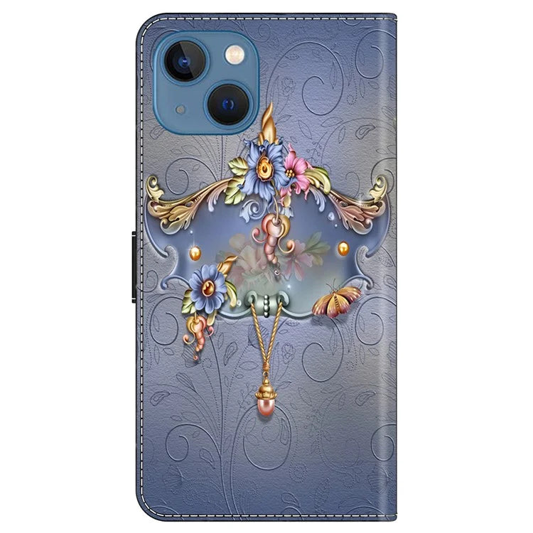 For iPhone 15 Shockproof Case Leather Flip Folio Phone Cover with Wallet