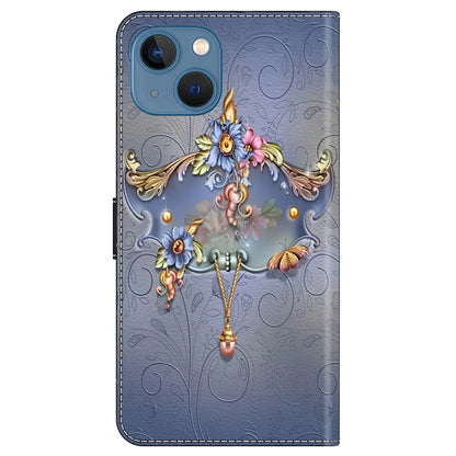 For iPhone 15 Shockproof Case Leather Flip Folio Phone Cover with Wallet