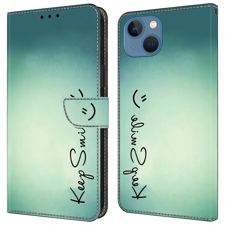 For iPhone 15 Shockproof Case Leather Flip Folio Phone Cover with Wallet