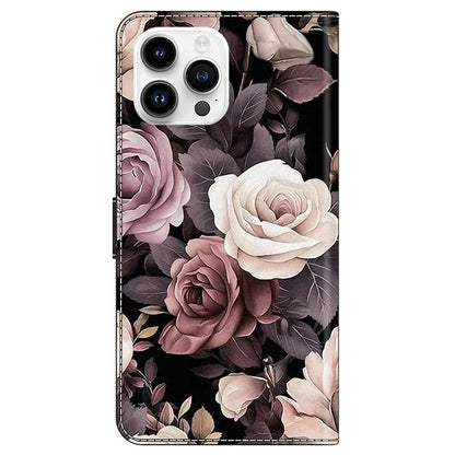 For iPhone 15 Pro Case Leather Flip Folio Phone Back Cover with Wallet Anti-drop Phone Shell