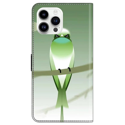 For iPhone 15 Pro Case Leather Flip Folio Phone Back Cover with Wallet Anti-drop Phone Shell