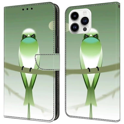 For iPhone 15 Pro Max Case PU Leather Phone Cover Pattern Printing Cell Phone Shell