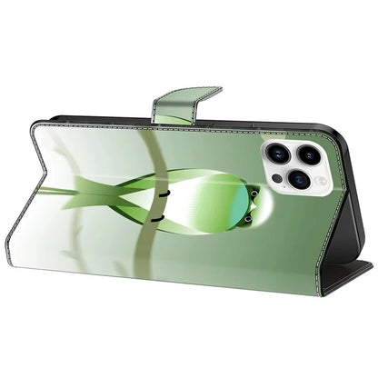 For iPhone 15 Pro Max Case PU Leather Phone Cover Pattern Printing Cell Phone Shell