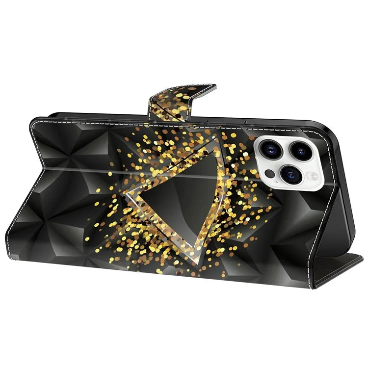 For iPhone 15 Pro Max Case PU Leather Phone Cover Pattern Printing Cell Phone Shell