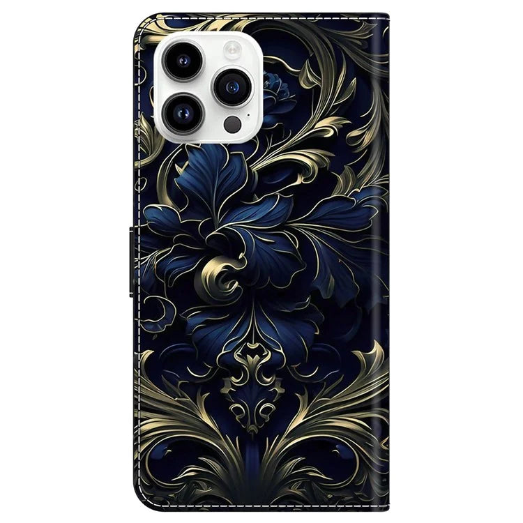 For iPhone 15 Pro Max Case PU Leather Phone Cover Pattern Printing Cell Phone Shell