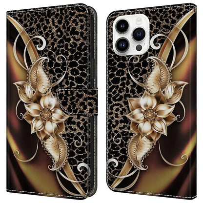 For iPhone 15 Pro Max Case PU Leather Phone Cover Pattern Printing Cell Phone Shell