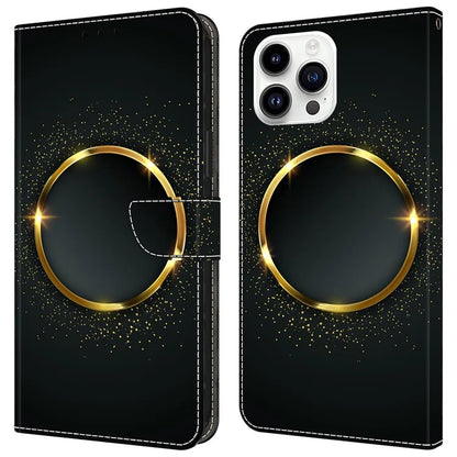 For iPhone 15 Pro Max Case PU Leather Phone Cover Pattern Printing Cell Phone Shell