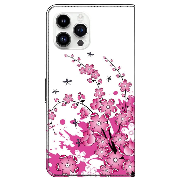 For iPhone 15 Pro Max Case PU Leather Phone Cover Pattern Printing Cell Phone Shell