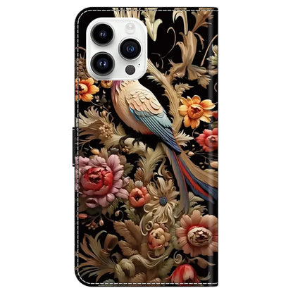 For iPhone 15 Pro Max Case PU Leather Phone Cover Pattern Printing Cell Phone Shell