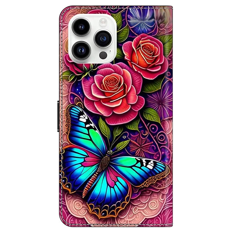 For iPhone 15 Pro Max Case PU Leather Phone Cover Pattern Printing Cell Phone Shell