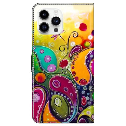For iPhone 15 Pro Max Case PU Leather Phone Cover Pattern Printing Cell Phone Shell
