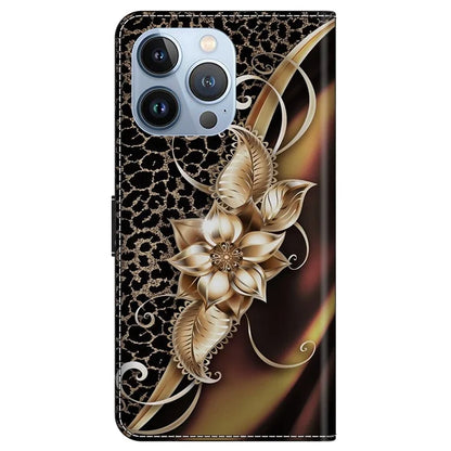 For iPhone 14 Pro Magnetic Phone Case Pattern Print Wallet Scratch-resistant Cover