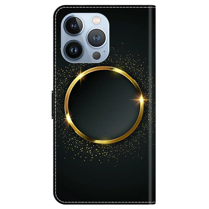 For iPhone 14 Pro Magnetic Phone Case Pattern Print Wallet Scratch-resistant Cover