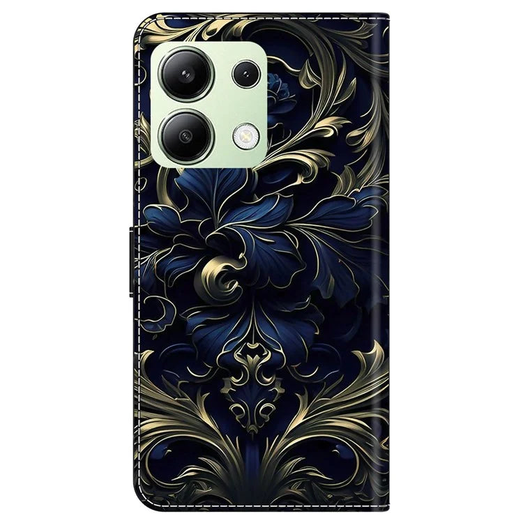 For Xiaomi Redmi Note 13 4G Leather Case Printed Pattern Wallet Stand Phone Cover