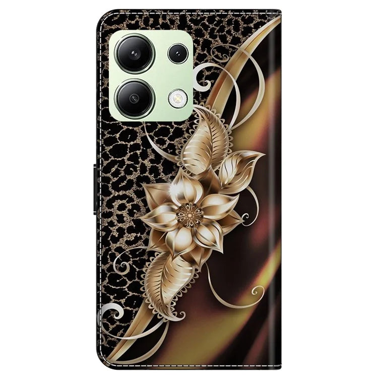 For Xiaomi Redmi Note 13 4G Leather Case Printed Pattern Wallet Stand Phone Cover