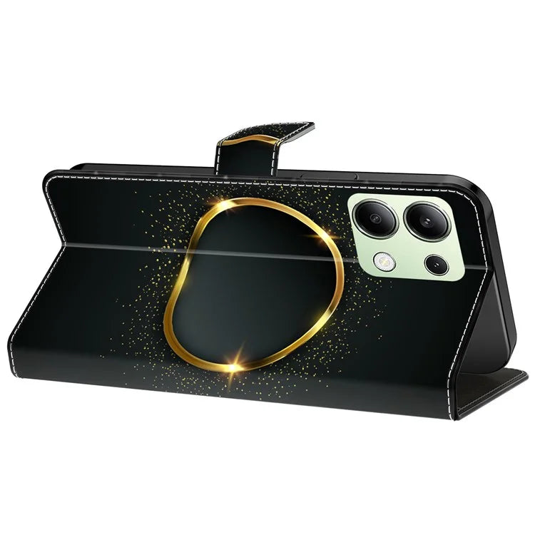 For Xiaomi Redmi Note 13 4G Leather Case Printed Pattern Wallet Stand Phone Cover
