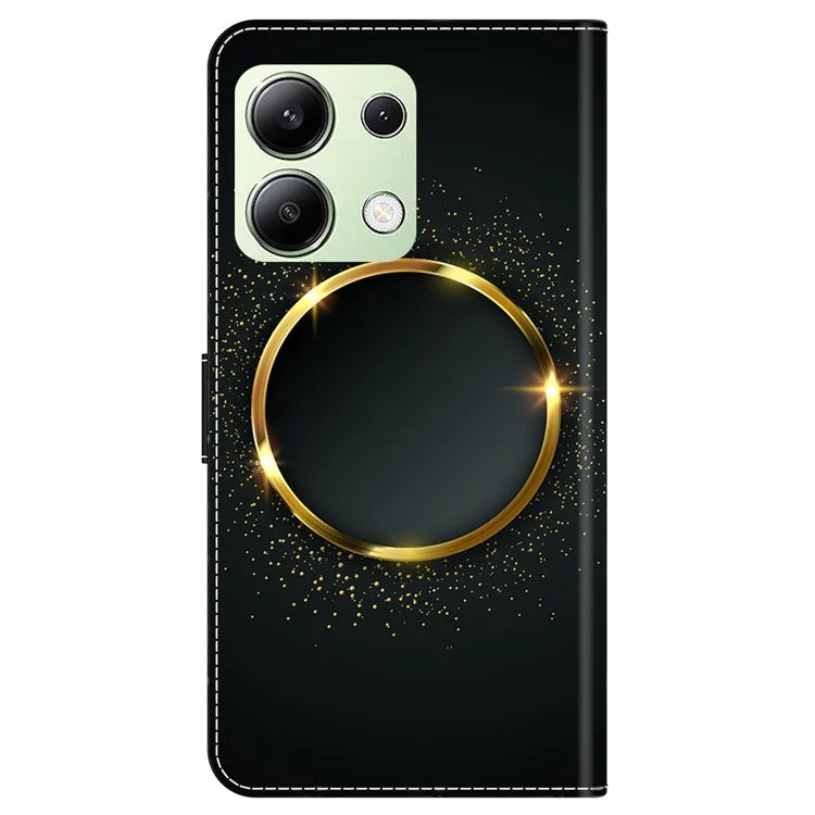 For Xiaomi Redmi Note 13 4G Leather Case Printed Pattern Wallet Stand Phone Cover
