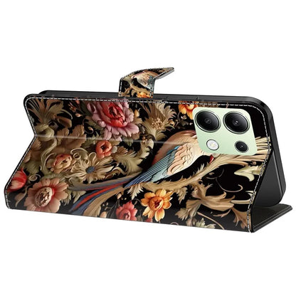 For Xiaomi Redmi Note 13 4G Leather Case Printed Pattern Wallet Stand Phone Cover