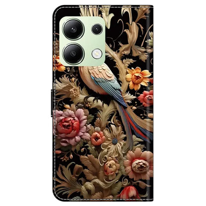 For Xiaomi Redmi Note 13 4G Leather Case Printed Pattern Wallet Stand Phone Cover