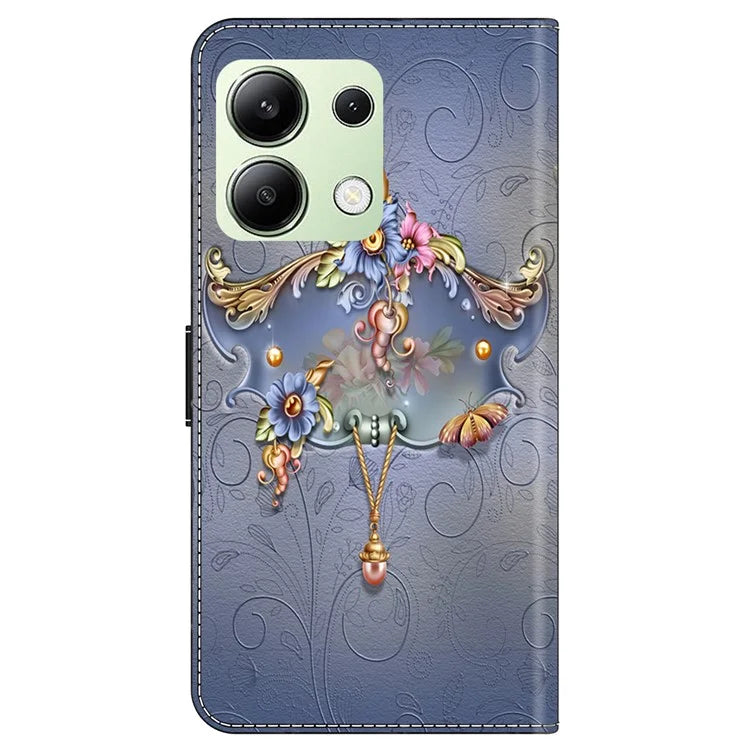 For Xiaomi Redmi Note 13 4G Leather Case Printed Pattern Wallet Stand Phone Cover