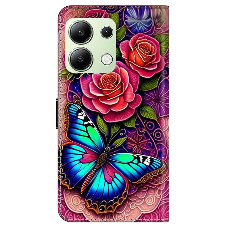 For Xiaomi Redmi Note 13 4G Leather Case Printed Pattern Wallet Stand Phone Cover